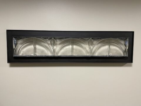 6 cast glass tiles in custom steel frame