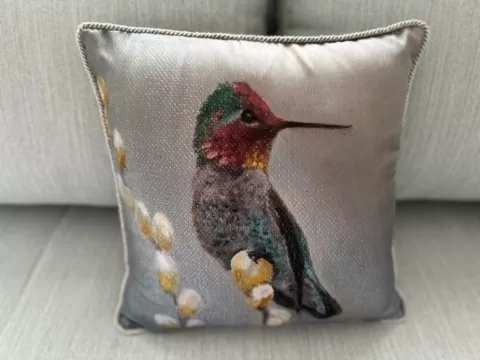 Anna's Hummingbird #1 pillow case- with insert