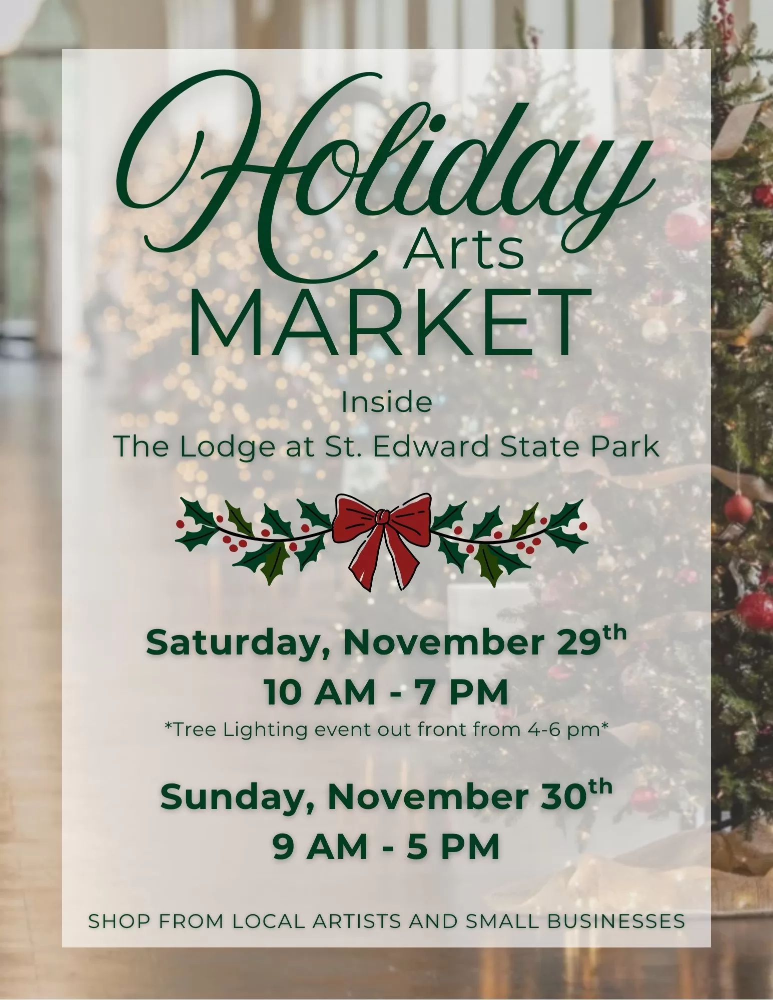Holiday Market Poster 2025 Arts Market details